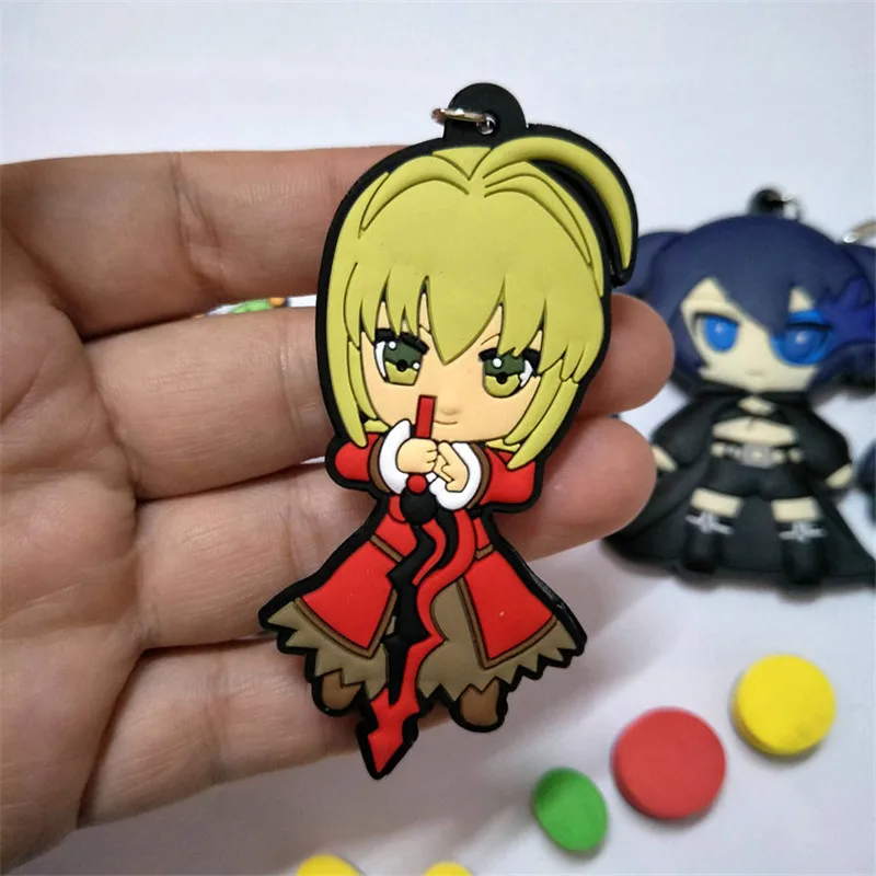 Anime Black Rock Shooter Figures Toys PVC Keychain Keyring Key Bag Pendant Dolls 10pcslot 6-8cm (21)