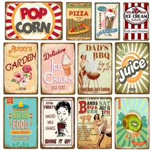 Мексиканская еда, вкусное мороженое, барбекю, пиво, металлическая Жестяная Табличка, винтажный Железный плакат для кафе, отеля, магазина, комнаты, домашний декор стен