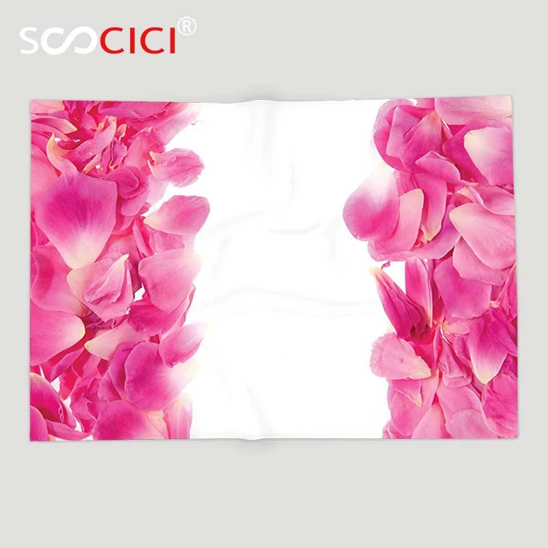 Personalizzato Morbido Pile Rimessa Laterale Coperta Rose Decorazioni Collezione Cornice Di Romantico Petali Di Fiori Rosa Blossom Natura Decorativo Fleece Throw Blankets Throw Blanketfleece Throw Aliexpress