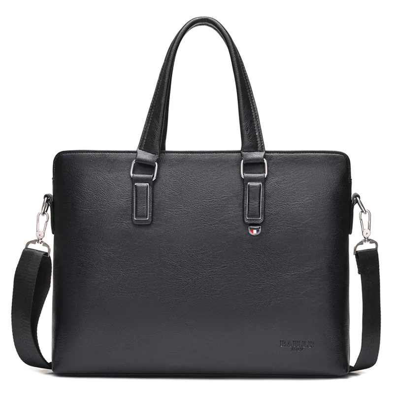 

Vintage Men's Briefcase Bag 15 Inches Business Handbags Soft Handle Shoulder Bags for Man Briefcases Brown Solid Man Handbag