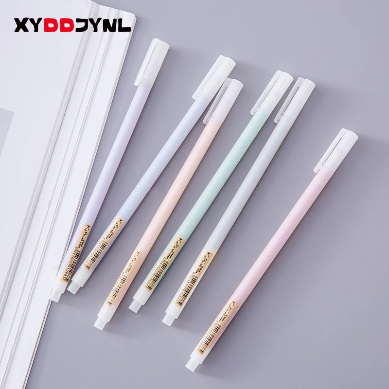 

1pc 0.5mm Colour Gel Pen Korea Stationery Supplies Simple Style Transparent Diary Gel Ink Pen Child Learning Essential Gift