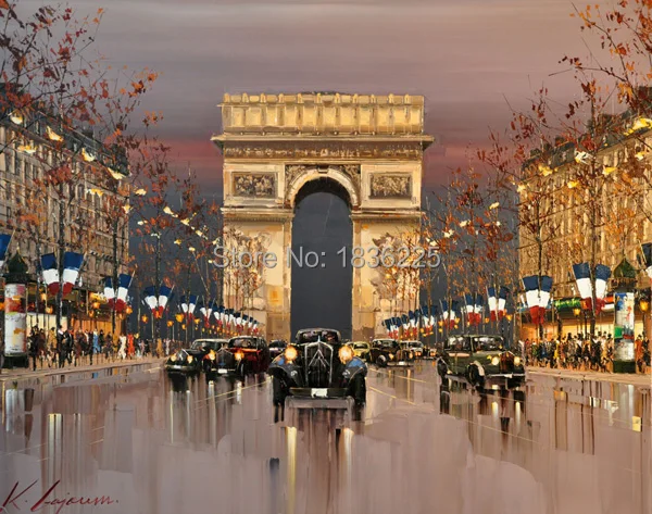 

Hot sale 100% Hand made modern abstract oil painting city building in night canvas art wall picture living room decoration gift