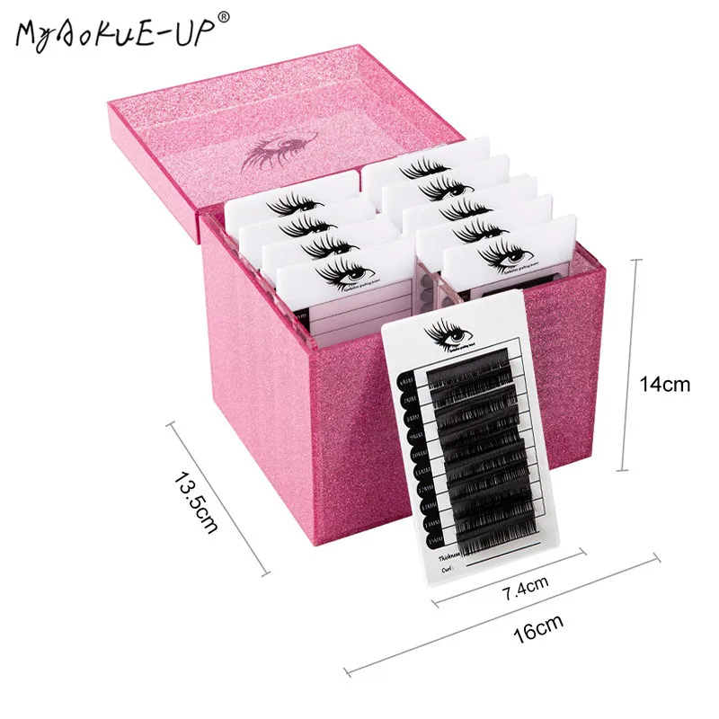 

10 Layers Eyelash Storage Box Eyelashes Glue Pallet Holder Makeup Organizer False Grafting Eyelashes Extension Makeup Tool