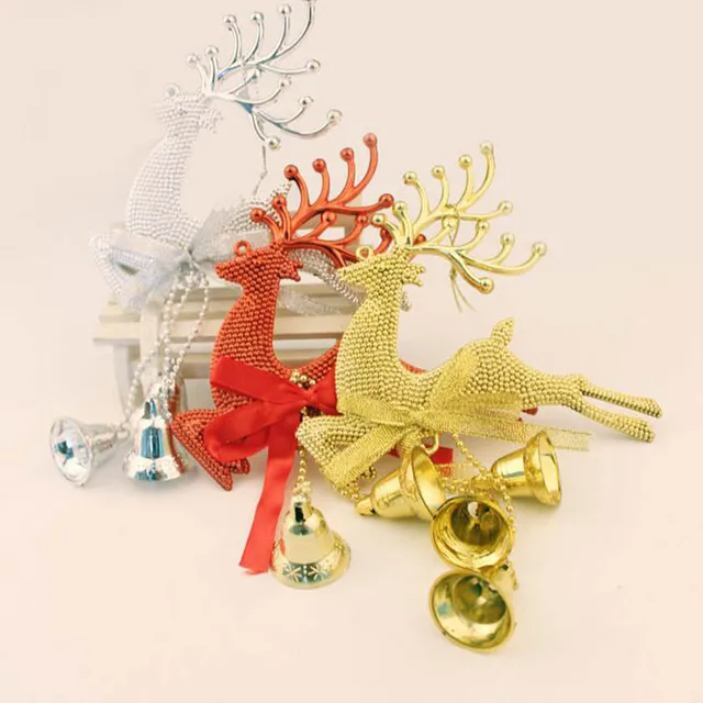 Jingle Bell Tree Decorations Alluring Elk Deer Jingle Bell Ornaments Hanging Christmas Tree Decoration Decorating Design Jingle Bell Tree Decorations Amusing Elk Deer Jingle Bell Ornaments Hanging Christmas Tree Decoration Inspiration