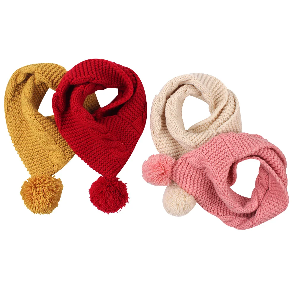 Winter Warm Baby Girls Scarf Cute Knitted Baby Scarf Autumn Kids Scarf