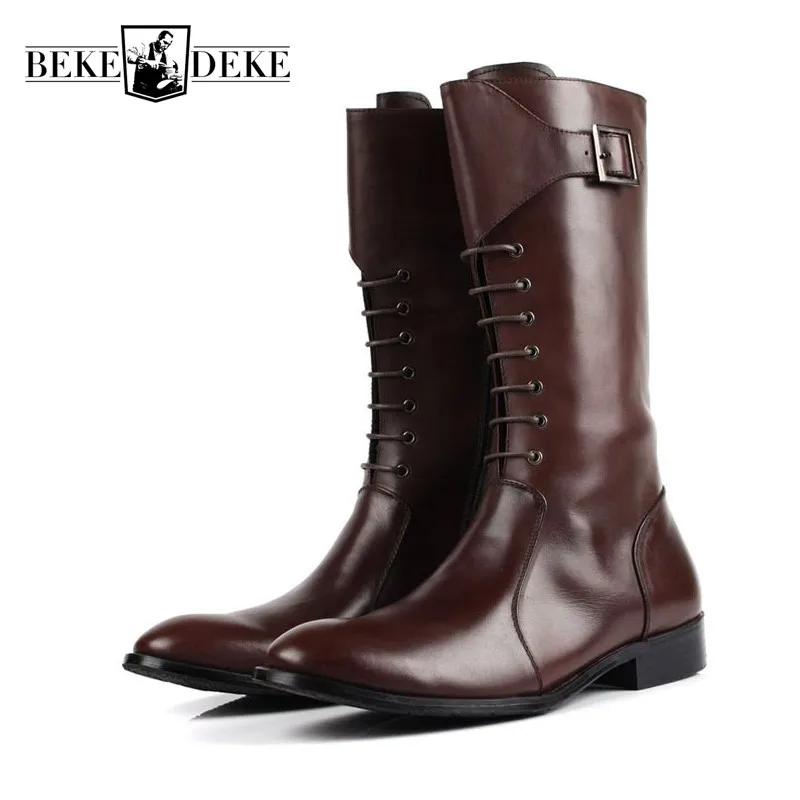 real leather lace up boots