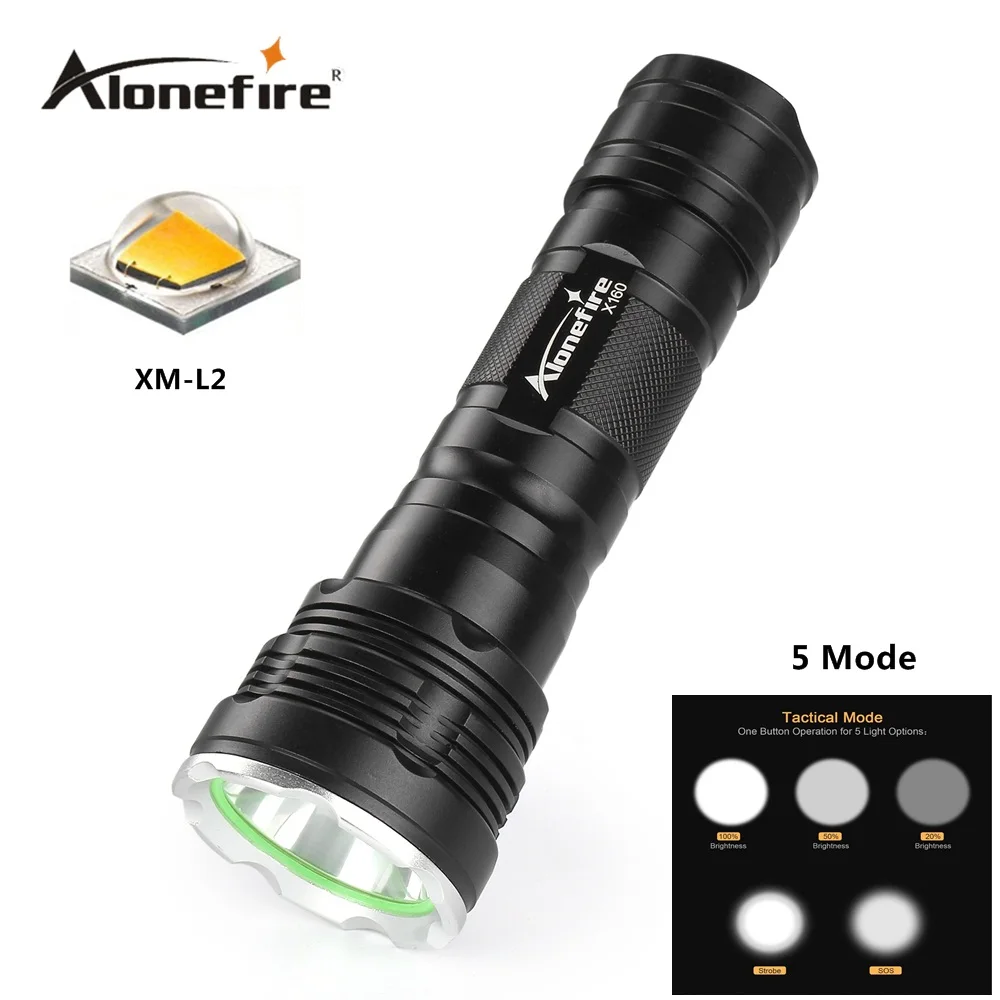 Alonefire X160 CREE XM-L2 U3 LED High power lighting Aluminum flashlight torch Lantern Zaklamp 18650 26650 Rechargeable battery Alonefire X160 CREE XM-L2 U3 LED High power lighting Aluminum flashlight torch Lantern Zaklamp 18650 26650 Rechargeable battery
