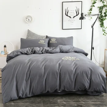 

Cotton towel embroidery Bedding Set Soft Bedclothes Luxury Duvet/Quilt Cover Bed Linen sheet set 4 Pieces Bedding Sets