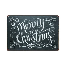 Металлическая картина "Рождество" настенный плакат Арт-Деко железная пластина винтажный дом бар кофе ретро жестяные знаки 20*30 см