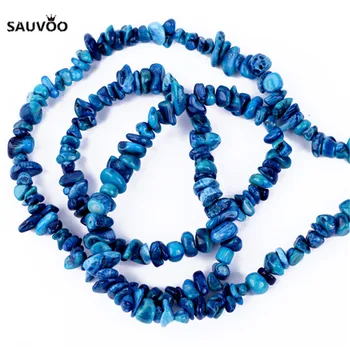 

Sauvoo 1 String 80cm Natural Stone Blue Coral Loose Spacer Beads 8mm For Diy Bracelets Necklaces Jewelry Making Findings F1793
