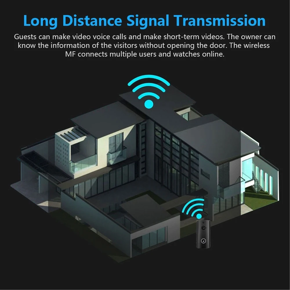 Умная беспроводная камера Wi-Fi для дверного звонка беспроводной видеомагнитофон Звонок домофона HD 720 P дверной звонок ИК-сигнализация