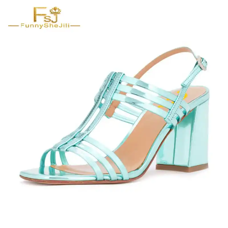 turquoise block heel shoes