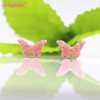

(5pcs/lot)In Stock 8.6*14.1mm Butterfly Opal Pendant Free Shipping Synthetic light pink Opal Butterfly with wholesale price