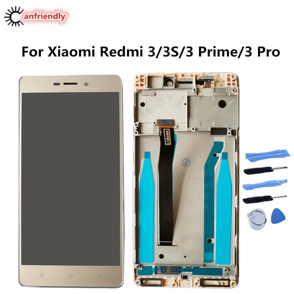 Дисплей + Сенсорный экран с рамкой для Xiaomi Redmi 3/3 S/3 Prime/3 Pro ЖК дисплей Замена