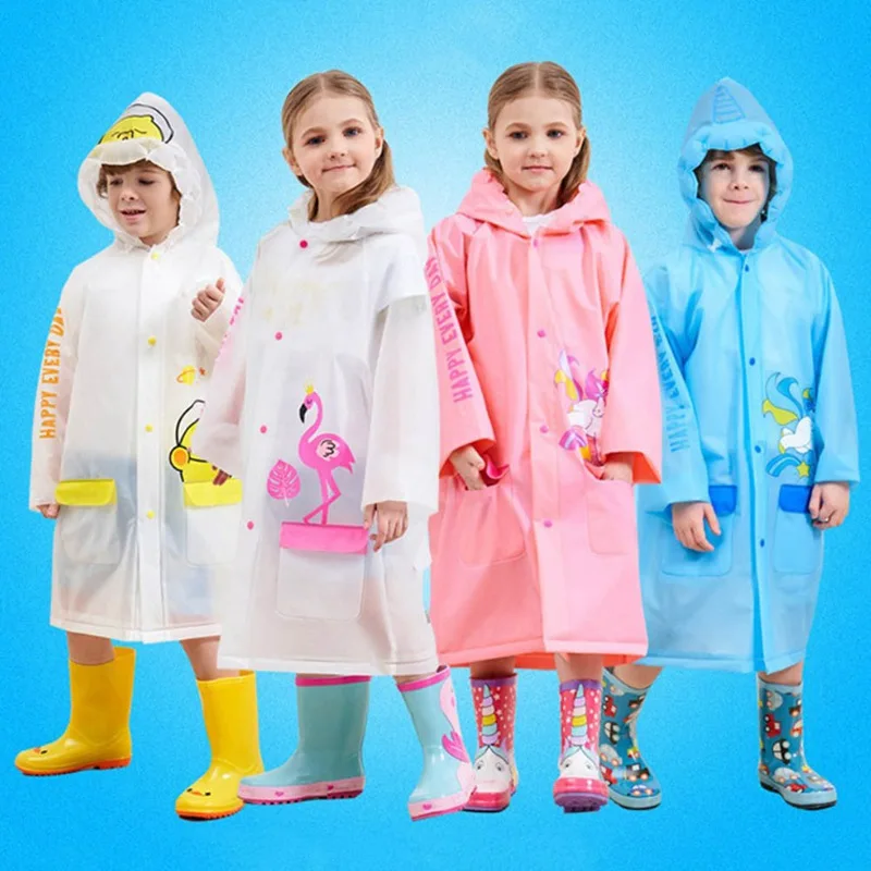 

Raincoat for Children Cartoon Kids Girls Rainproof Rain Coat Waterproof Poncho Boys Rainwear Kindergarten Kid Rainsuit