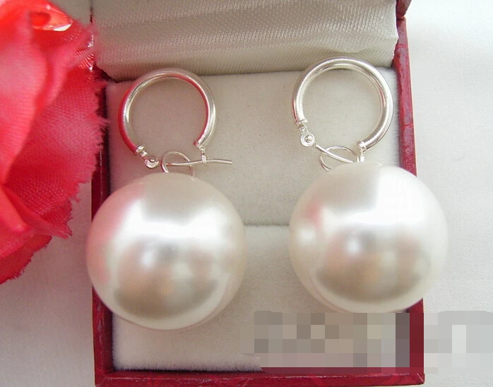

free shipping 13290 White Shell Pearl Earrings
