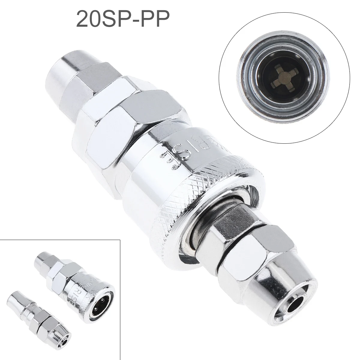 

2pcs/set 20SP+PP High Speed Steel Pneumatic Fitting Quick High Pressure Connector with Telescopic Buckle for Air Compressor
