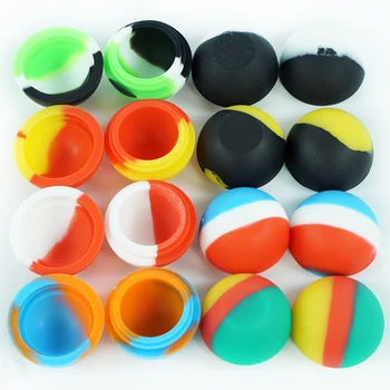 

10pcs 5 ml ball shape non-stick silicone jars dab wax box oil container