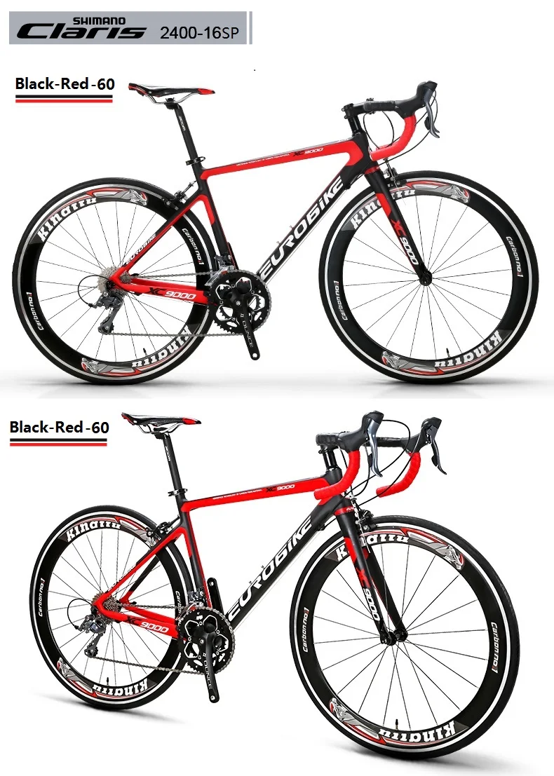 Clearance EUROBIKE 700C Full Carbon Fiber 47cm Frame Complete Racing  Bicycle 16 Speed  Claris 2400 Gears  Road Bike 5