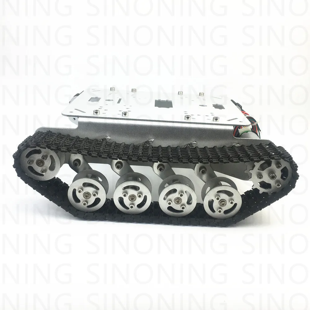 TS100 Robot Tank Chassis Shock Absorption Metal Caterpillar Suspension Crawler Caterpillar for Arduino 9v speed meter