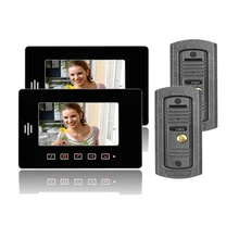 Freeship 7 “teléfono video de la puerta Cámara de Visión Nocturna para el Apartamento de vídeo cámara de la puerta con la caja a prueba de lluvia monitor LCD puerta de intercomunicación