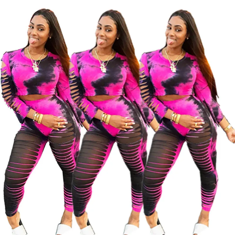 

2019 New Arrival Full Casual Pullover O-neck Regular Elastic Waist Regular Print Full Length Women's Sets Women's Tracksuit