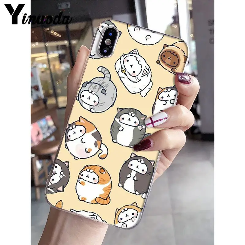 Yinuoda Kawaii Molang мультфильм аниме Кот DIY рисунок чехол для телефона чехол для iPhone X XS MAX 6 6s 7 7plus 8 8Plus 5 5S SE XR