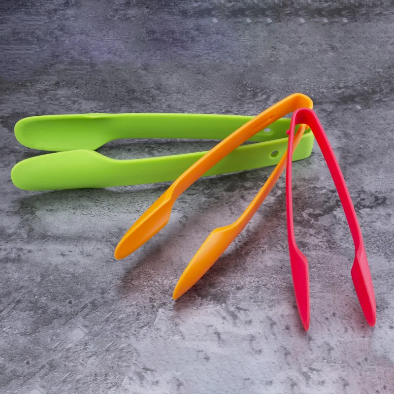 3Pcs Plastic Food Tong Kitchen Tongs Non slip Cooking Clip Clamp BBQ