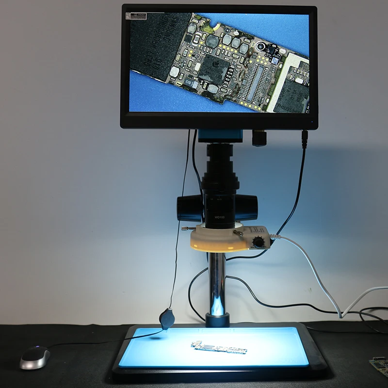 Обновление автофокуса SONY IMX290 HDMI TF видео Автофокус промышленный микроскоп камера+ 200X C крепление объектива+ 144 светодиодный кольцевой свет