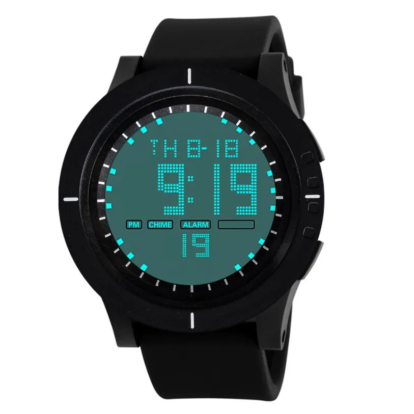 Men Fashion Military Stainless Steel Digital LED Date Sport Quartz