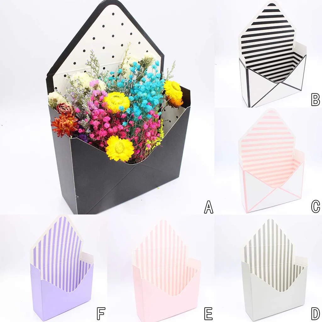 

1PC Envelope Fold Flower Gift Boxes Hand Holds Folding Floral Bouquet Paper Box Foldable Packing Box bolsas de papel