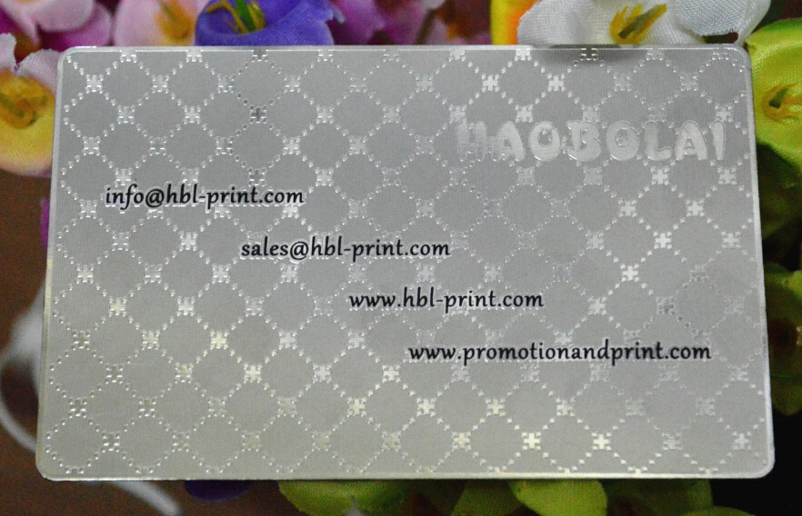 Металлические визитки серебряный стандарт ISO печать роскошные бизнес металл бесплатный дизайн