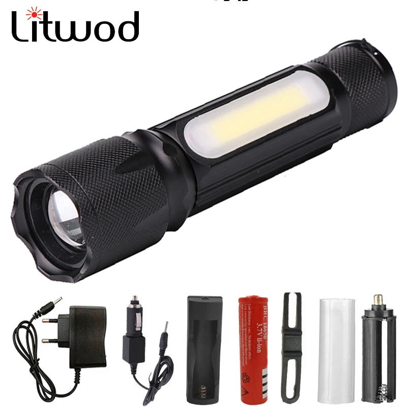 Z20 Litwod 1705B светодиодный фонарик 4000LM XM L T6/COB масштабируемый 4 режима алюминиевый