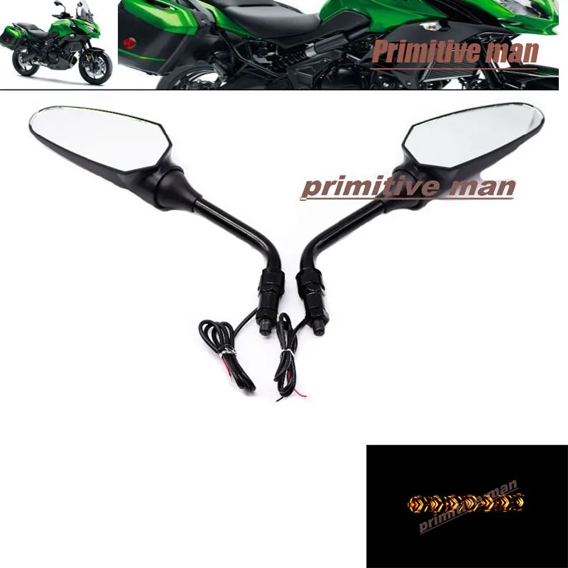 

For KAWASAKI KLE 650 KLE650 Versys 2007-2012 , ER-6N 2005-2013 Motorcycle Accessories LED Turn Signals Integrated Mirrors