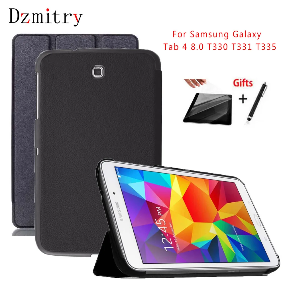 Чехол подставка из искусственной кожи для планшета Samsung Galaxy Tab 4 8 0 дюйма SM T330 T331 T335