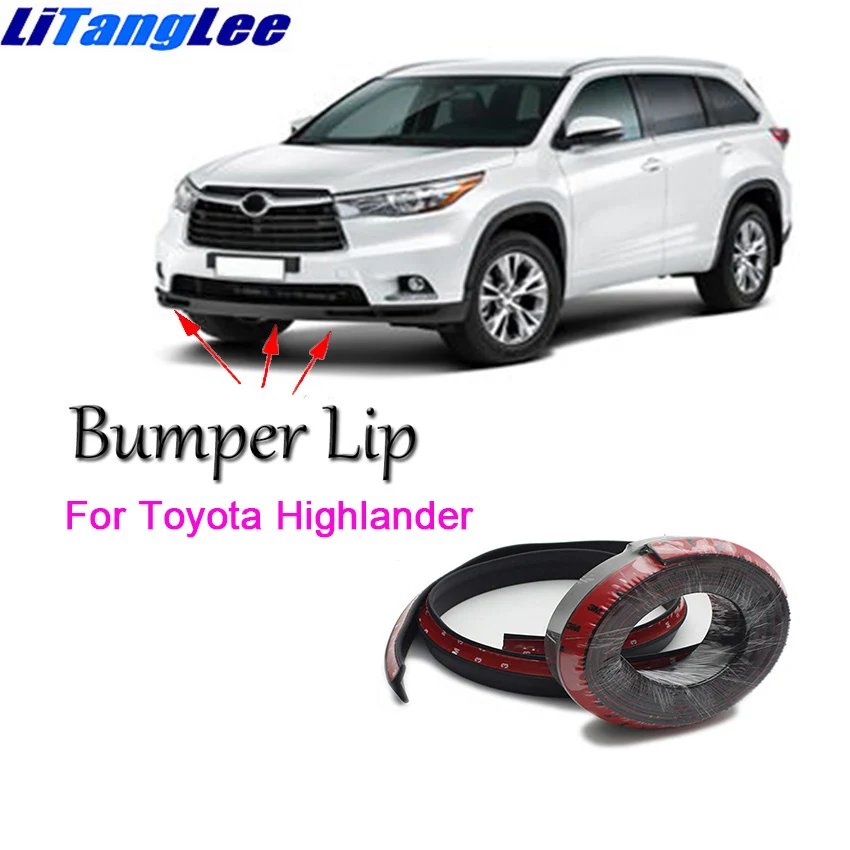 Litanglee for Toyota Highlander Front Bumper Lip Car Rubber Bumper