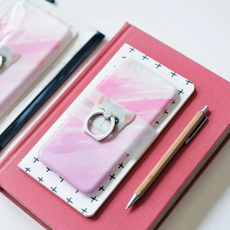 Original boutique watercolor pattern TPU phone shell With ring bracket For iPhone 6 6S Plus |