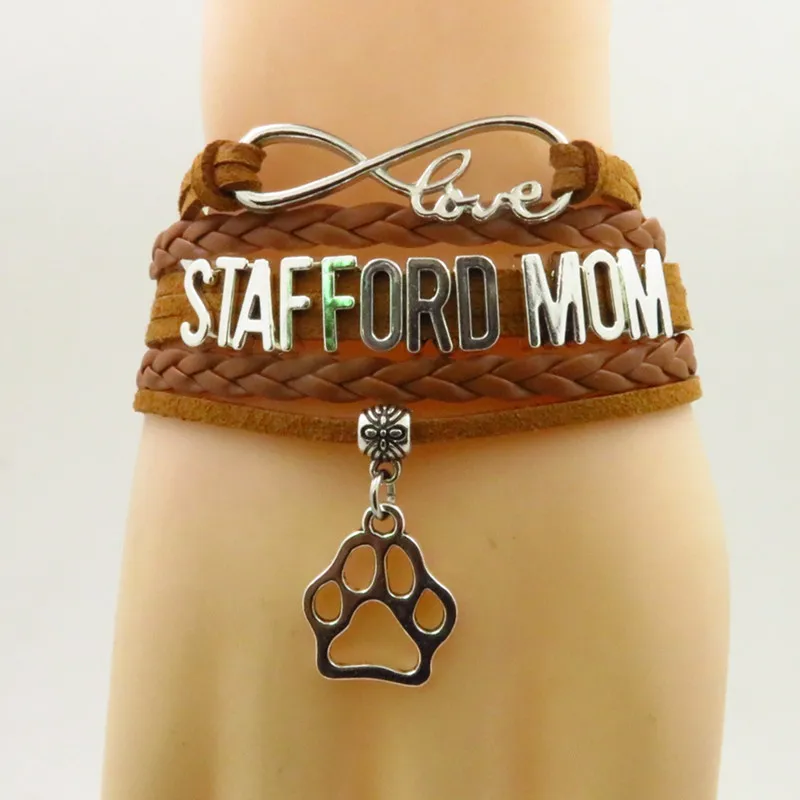 love stafford mom bracelet dogs paw charm stafford mom bracelets& bangles for women and man stafford dogs bangle