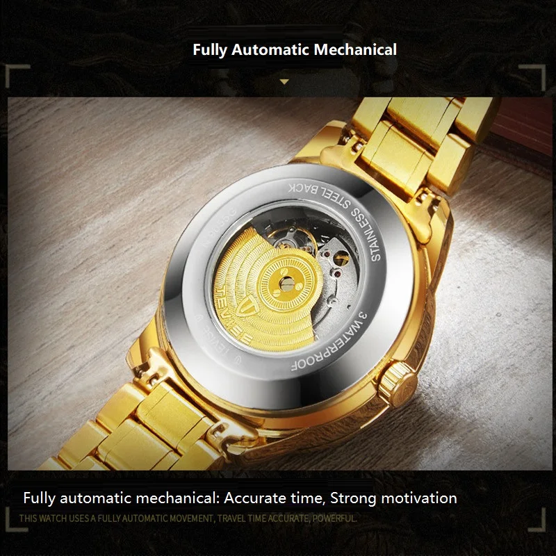 02018 New TEVISE Zodiac Signs Men Watch Automatic Mechanical Wristwatches Limited Edition Watch Men Gold Male Clock saat erkekler (9)