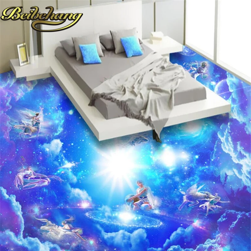 beibehang Custom Constellation Galaxy Mural wallpaper for wall Mural Papel De Parede 3D Floor Sticker Decor Wall paper Painting custom promotion paper display racks free standing pos floor corrugated stand cardboard display stand miniso display rack stor