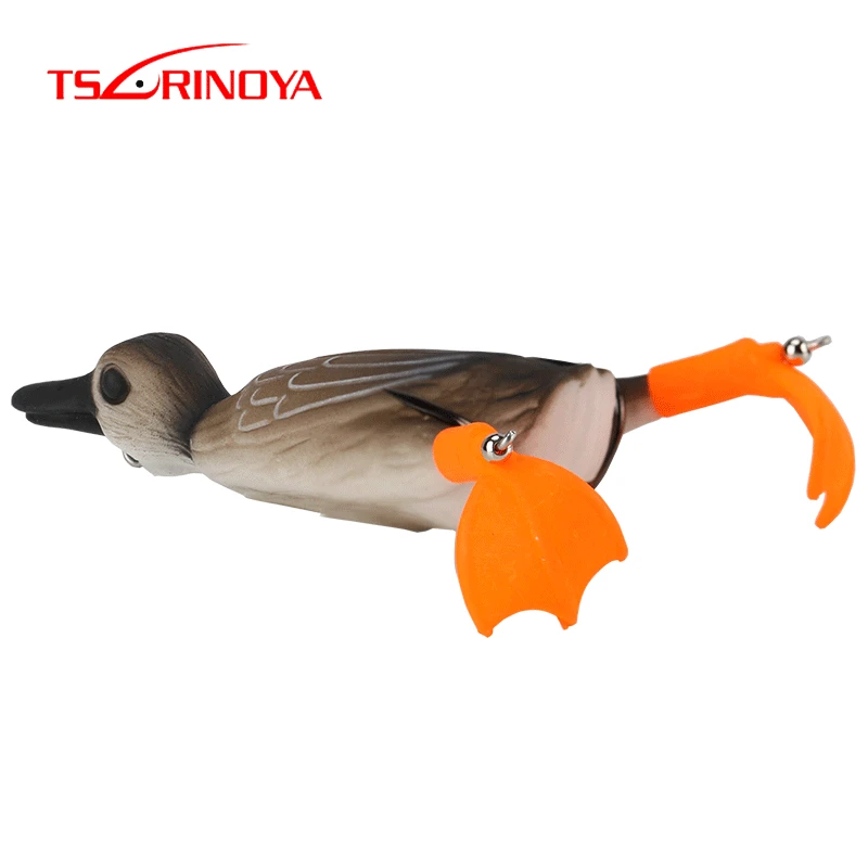 

TSURINOYA NEW Duck Soft Fishing Lure 10cm 18.5g Top Water 3D Simulation Floating Frog Soft Baits Bass Snakehead Pesca Swimbait