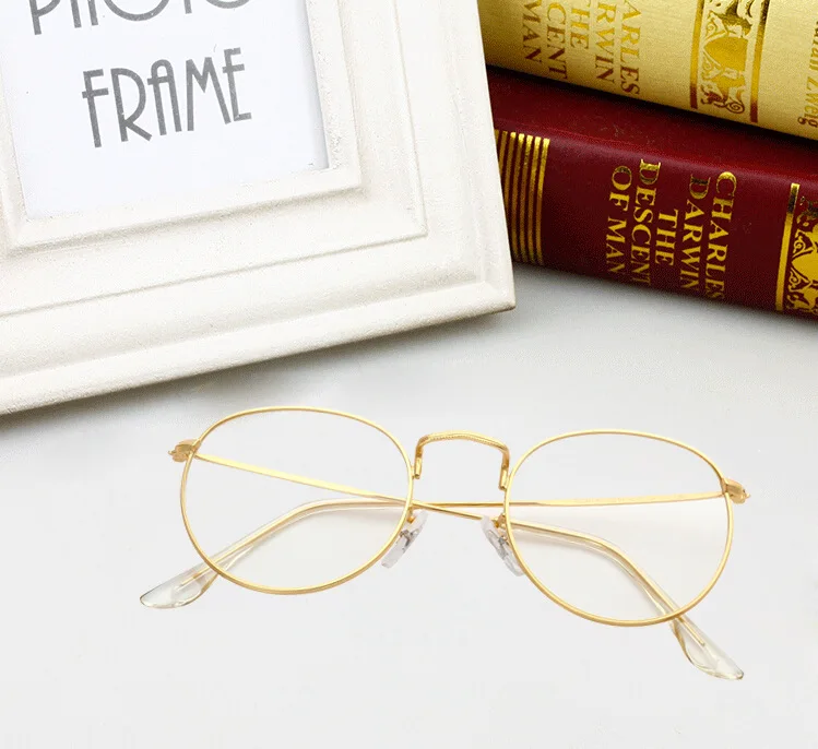 Модные женские сплав очки оправа мужские Брендовые очки Золотой щит винтажные очки прозрачные линзы оптические оправы очки
