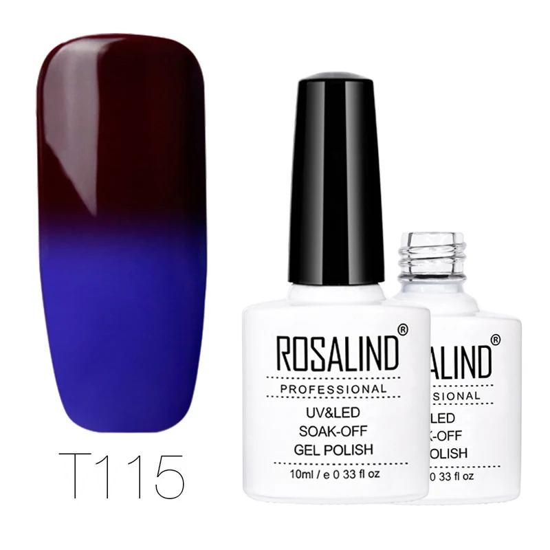ROSALIND 10 мл Гель-лак для ногтей Хамелеон Температура Цвет меняющий лак для ногтей меняющий цвет под воздействием тепла УФ Гель-лак для ногтей - Цвет: 15