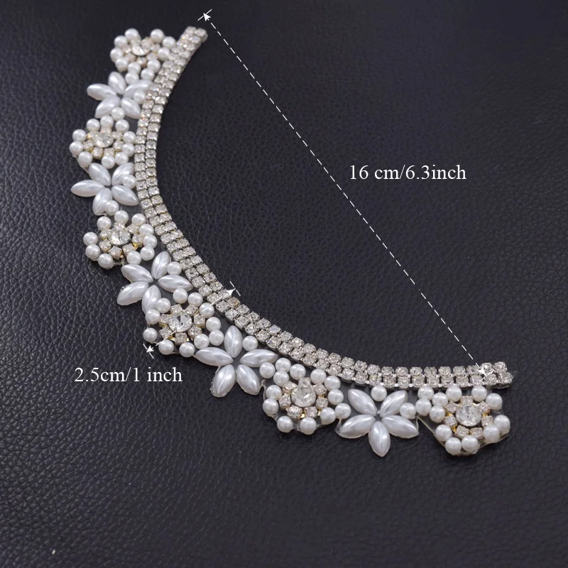 Rhinestone with pearl iron on necklines (1)