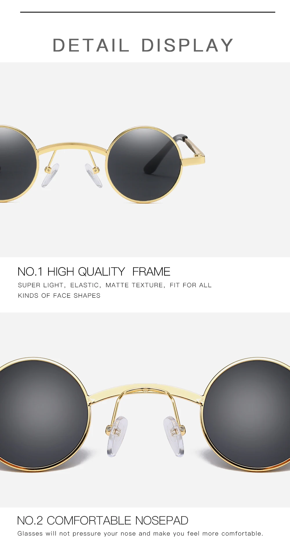 Новые модные готические стимпанк небольшие круглые солнцезащитные очки фирменный дизайн винтажные Ретро индивидуальные уличные солнцезащитные очки Oculos De So