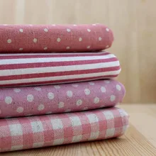 4 шт. розовая хлопковая и льняная Лоскутная Ткань для шитья своими руками стеганая ткань в полоску в горошек с принтом 22*24 см