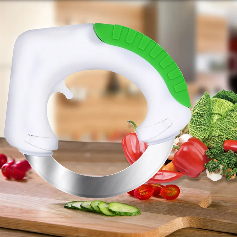 

New Kitchen Gadget Stainless Steel Round Wheel Vegetable Chopper Slicer Circular Rolling Knife Easy Cutting Tools