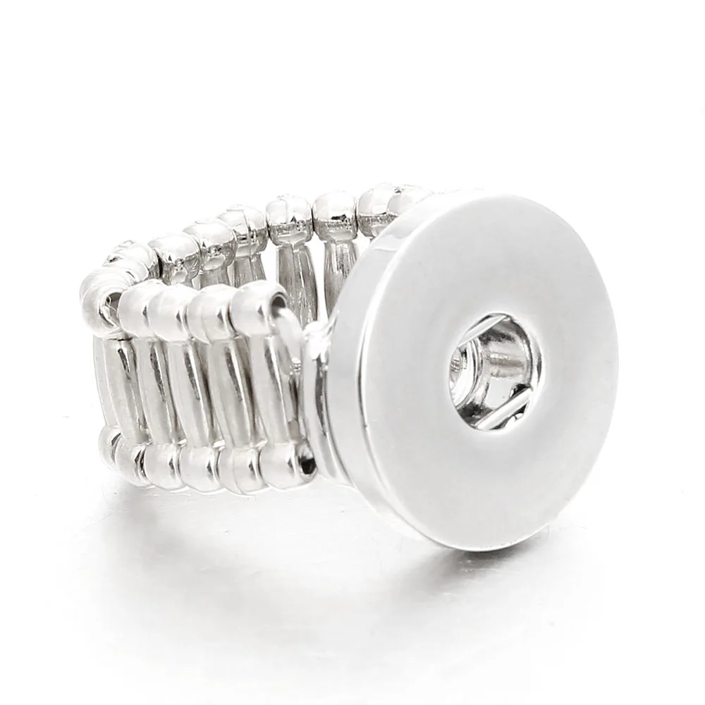 10PCS Wholesale Elastic Snap Ring Jewelry DIY 18mm Metal Snaps Button Ring For Women Fashion Jewelry 4