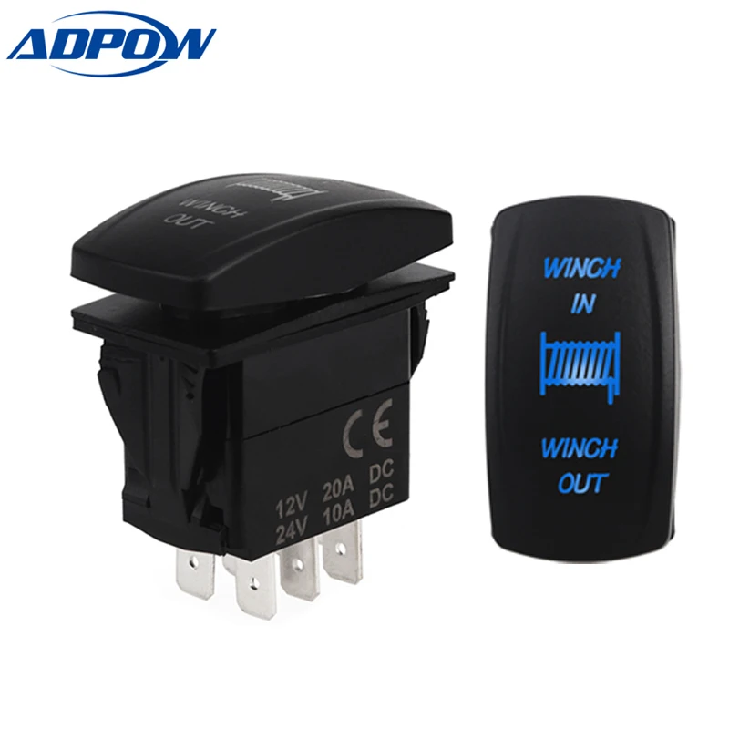 

ADPOW 7 pin Waterproof 12V 24V Bar Carling Style SPST ON-OFF LED Light Car Boat Truck Switch Toggle Rocker Switch