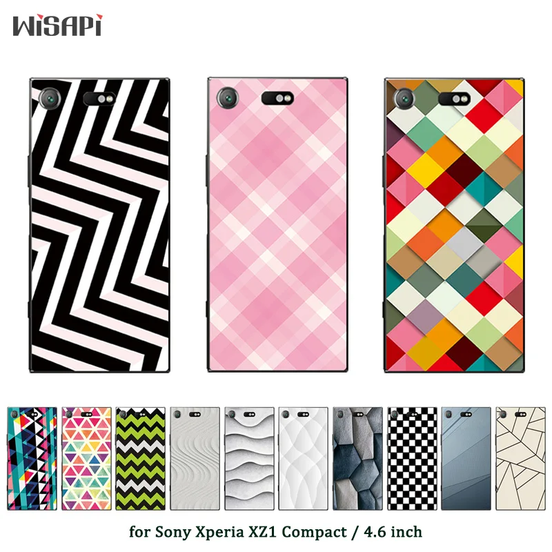 

For Sony Xperia XZ1 Compact Case Square Printed Soft Silicone TPU Back Cover Fundas For Sony XZ1 Compact Phone Cases